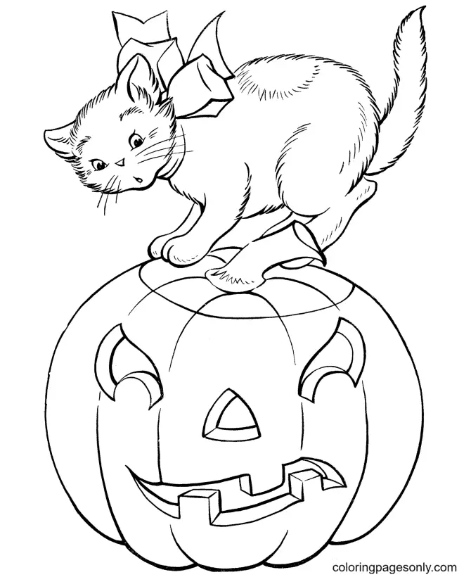 Halloween Cats Coloring Pages 37