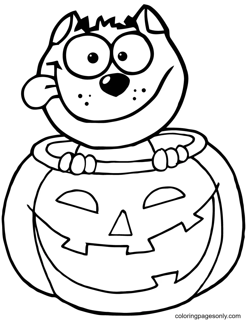 Halloween Cats Coloring Pages 4