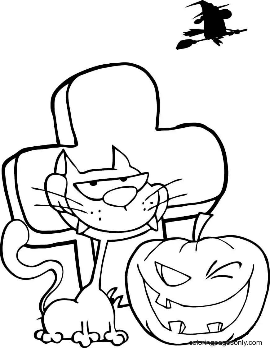 Halloween Cats Coloring Pages 44