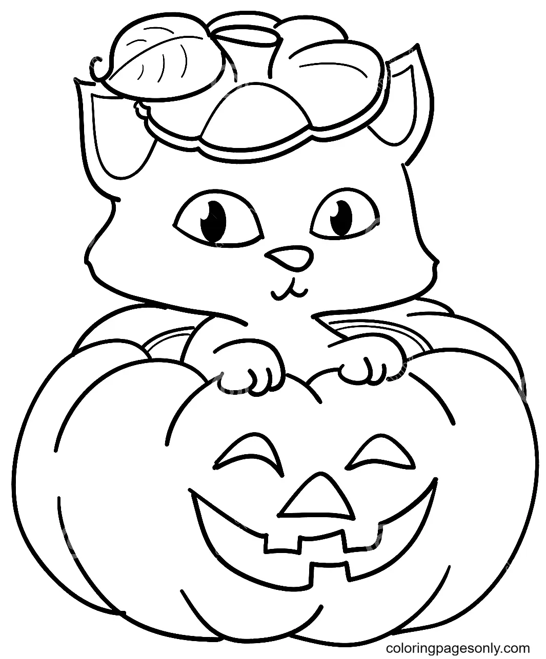 Halloween Cats Coloring Pages 6