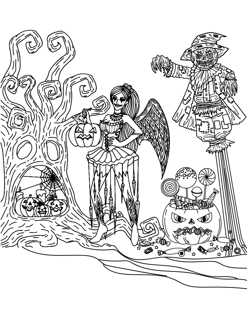 Halloween para adultos Para Colorir 20