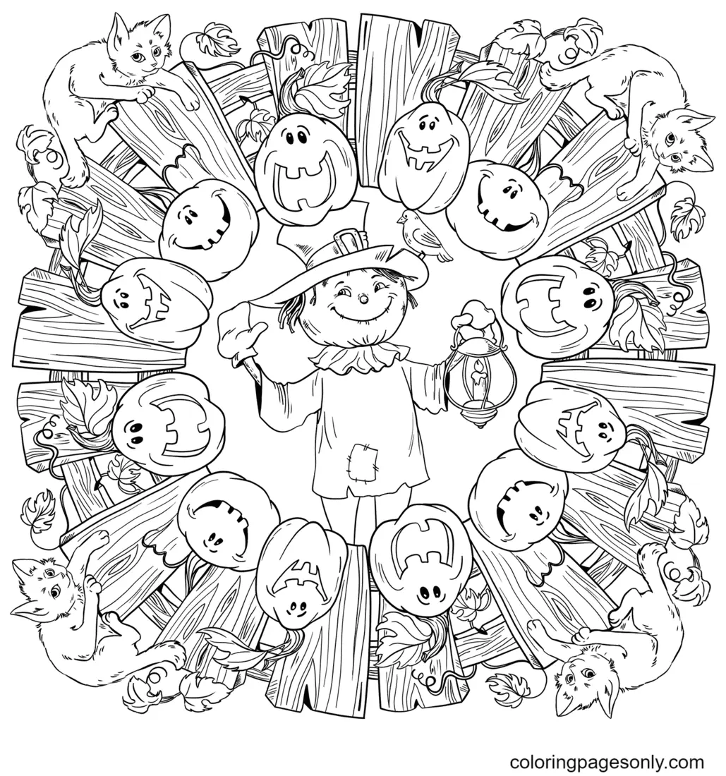 Halloween Mandala Coloring Pages 11