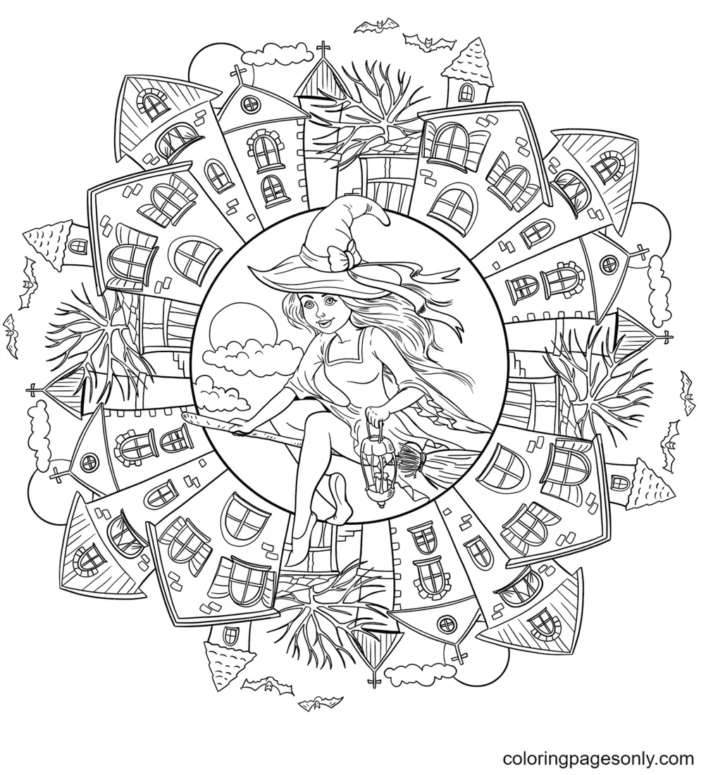 Halloween Mandala Coloring Pages 17