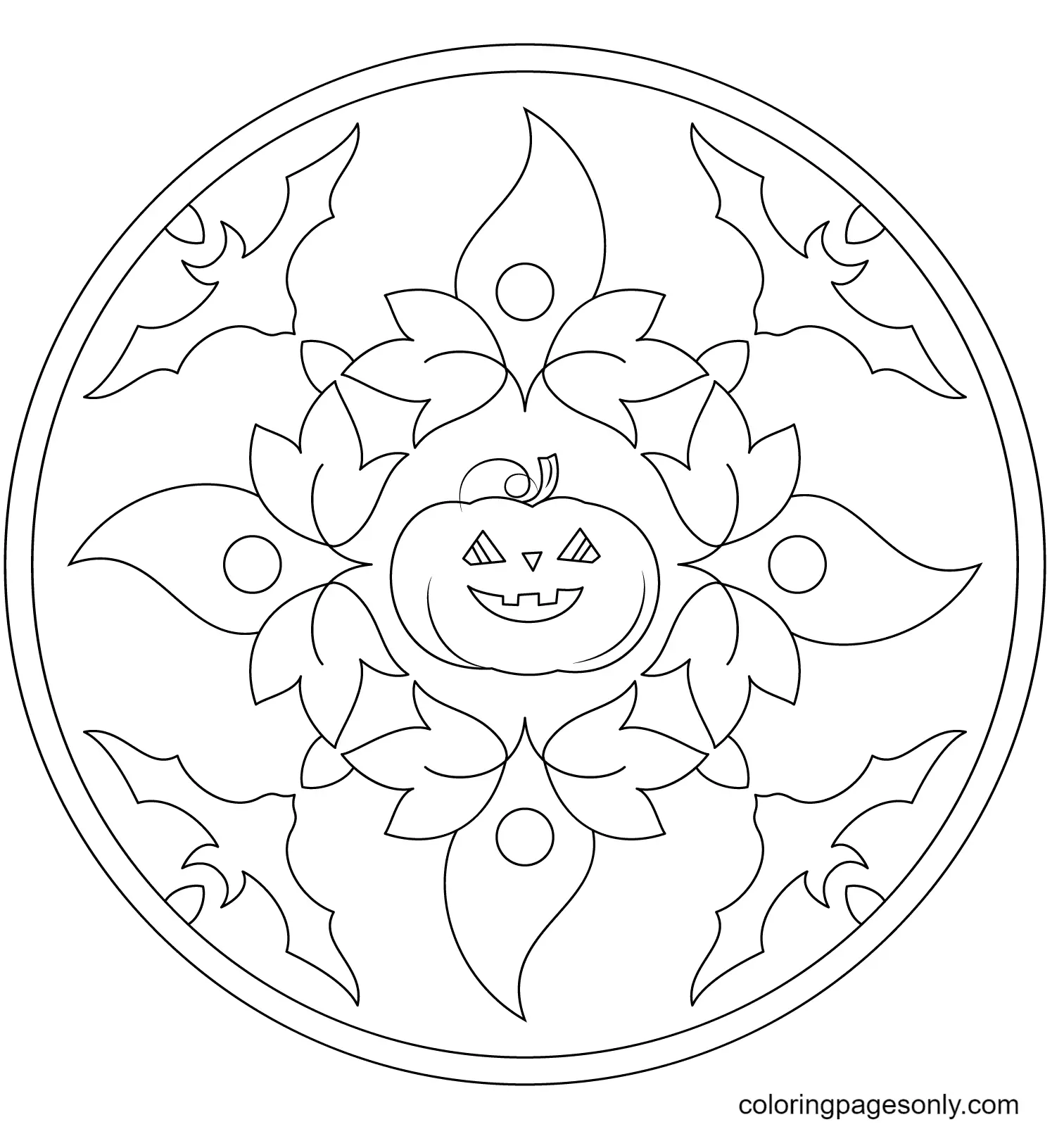 Halloween Mandala Coloring Pages 19