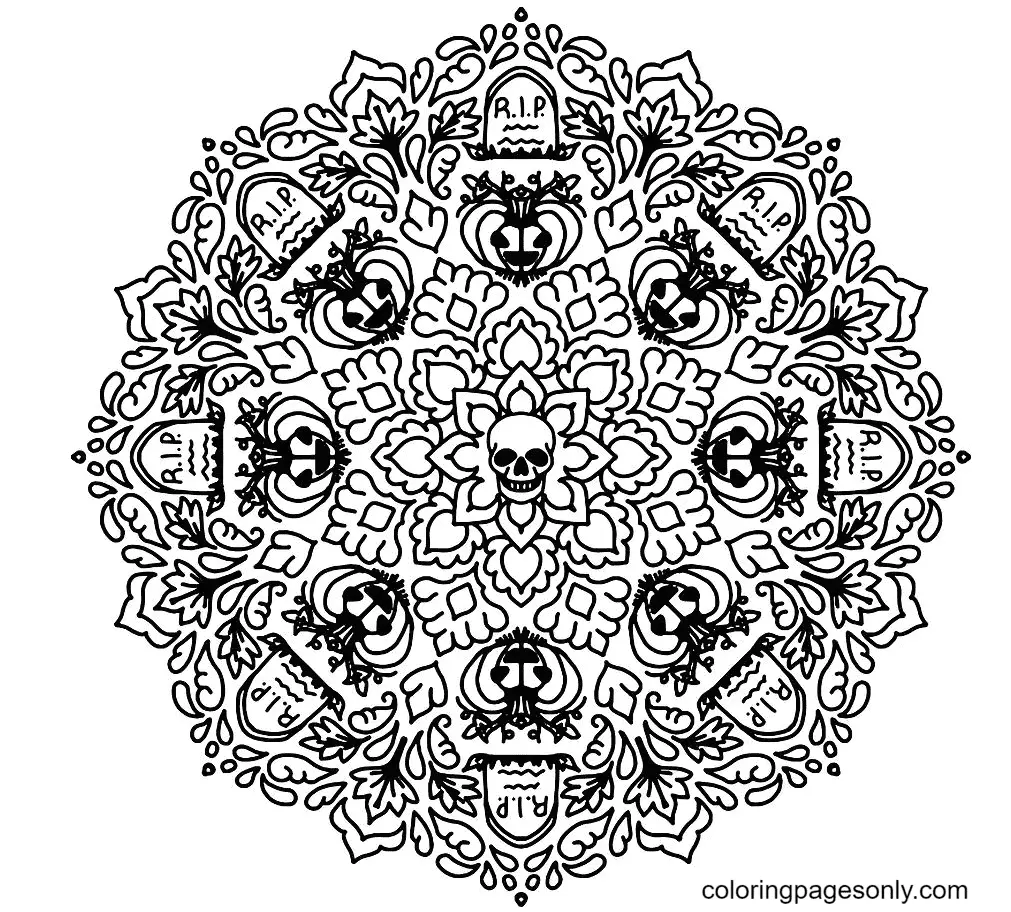 Halloween Mandala Coloring Pages 21