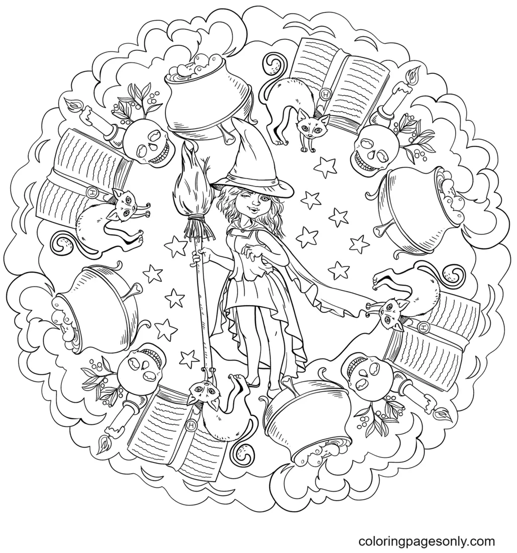 Halloween Mandala Coloring Pages 22