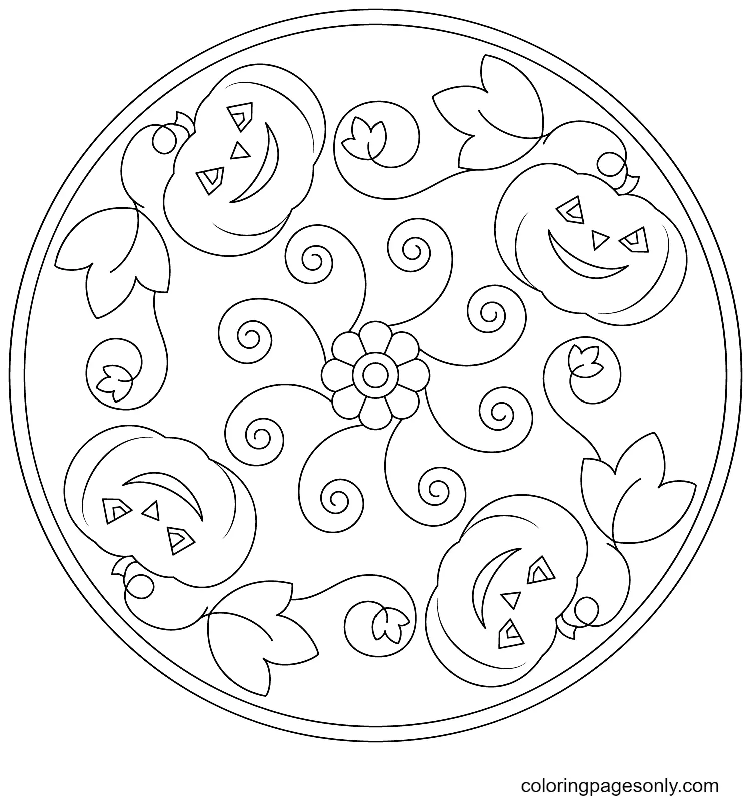 Halloween Mandala Coloring Pages 23