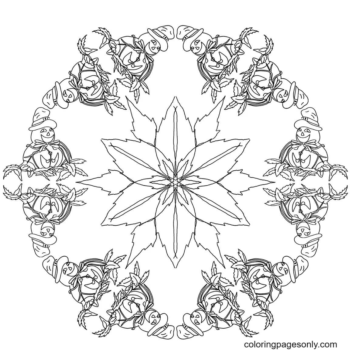 Halloween Mandala Coloring Pages 27