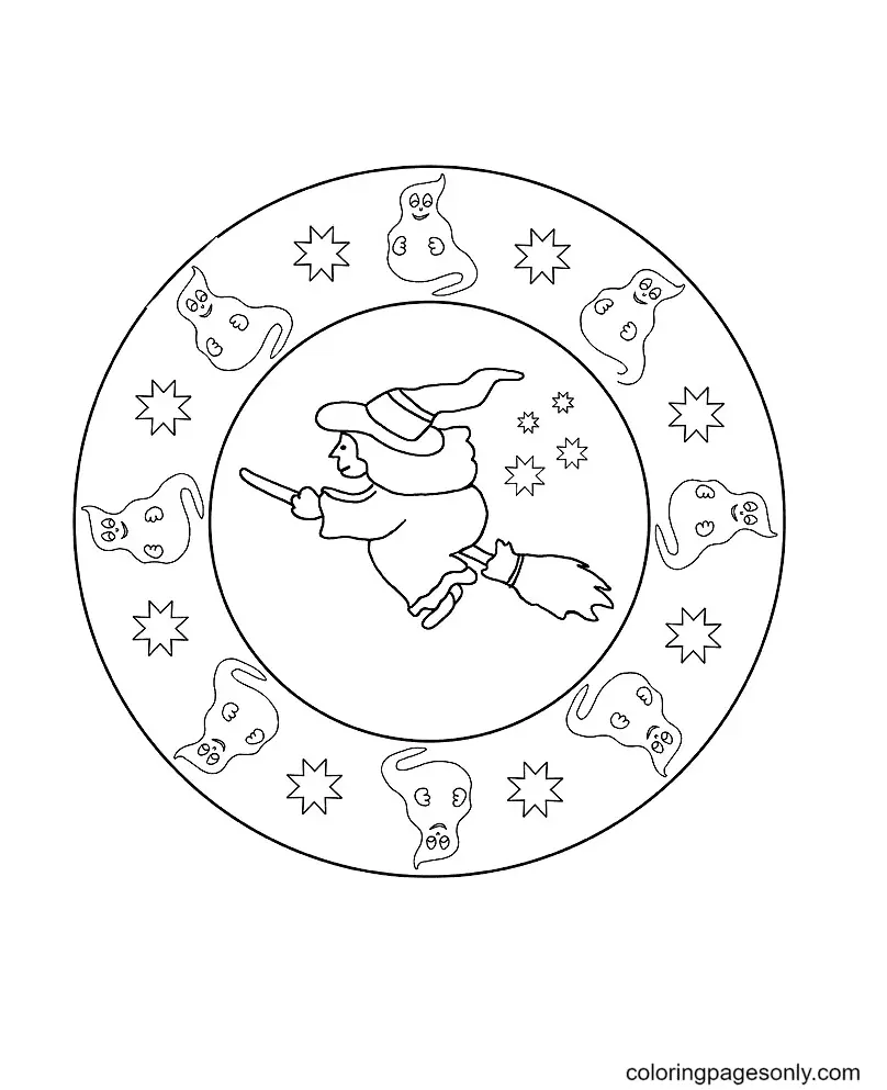 Halloween Mandala Coloring Pages 32