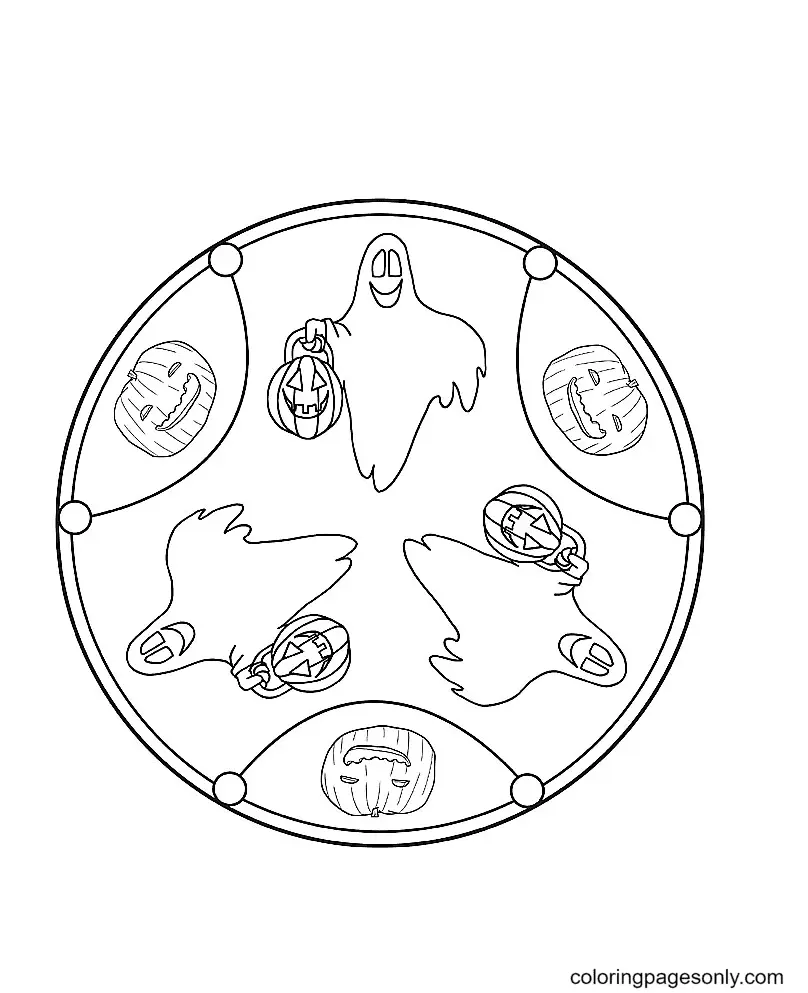 Halloween Mandala Coloring Pages 36