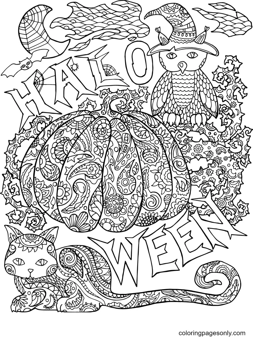 Halloween Mandala Coloring Pages 4