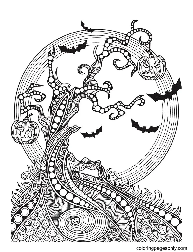 Halloween Mandala Coloring Pages 9