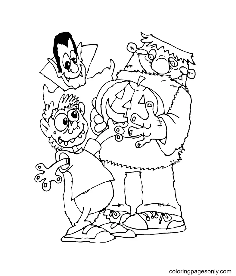 Monstruos Halloween Para Colorear 120