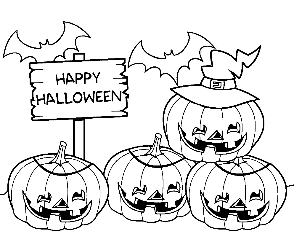 Halloween Pumpkin Coloring Pages 1