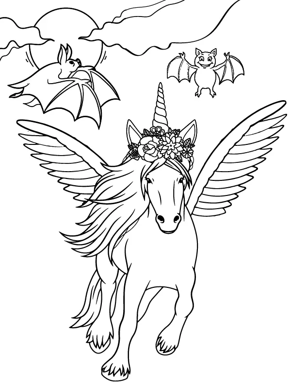 Halloween Unicorn Coloring Pages 11
