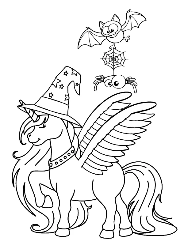 Halloween Unicorn Coloring Pages 15