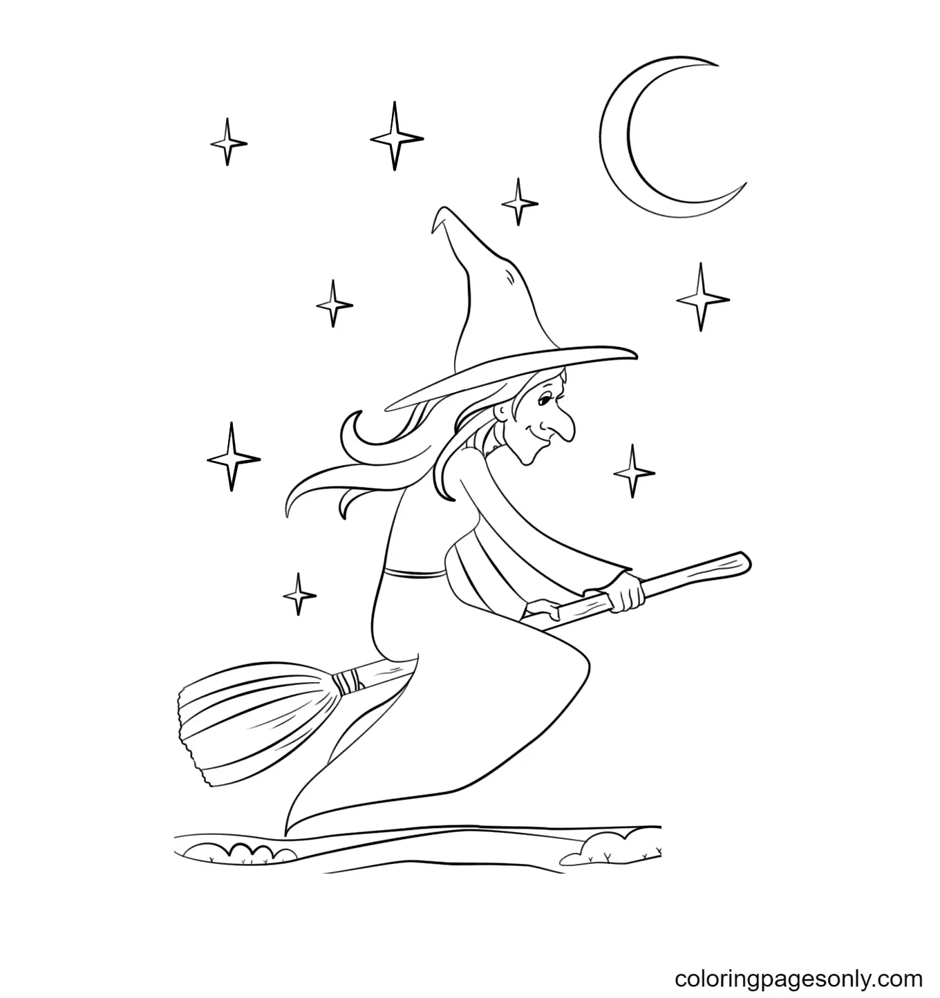 Desenhos de Bruxa de Halloween Para Colorir 100