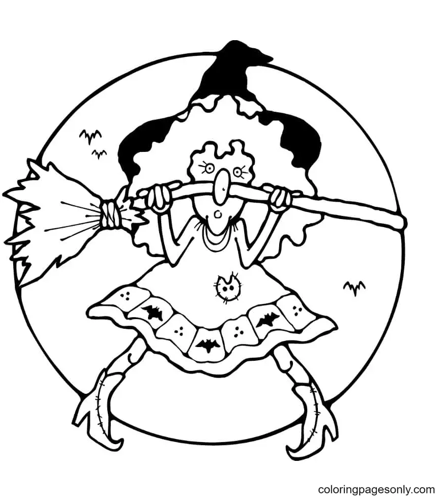 Desenhos de Bruxa de Halloween Para Colorir 108