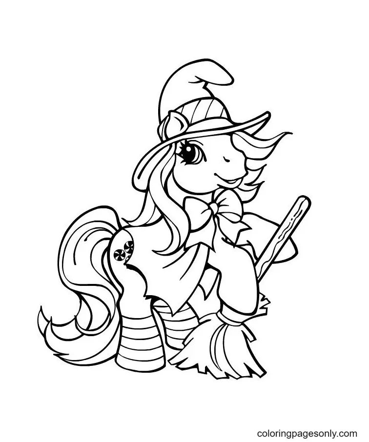 Desenhos de Bruxa de Halloween Para Colorir 46