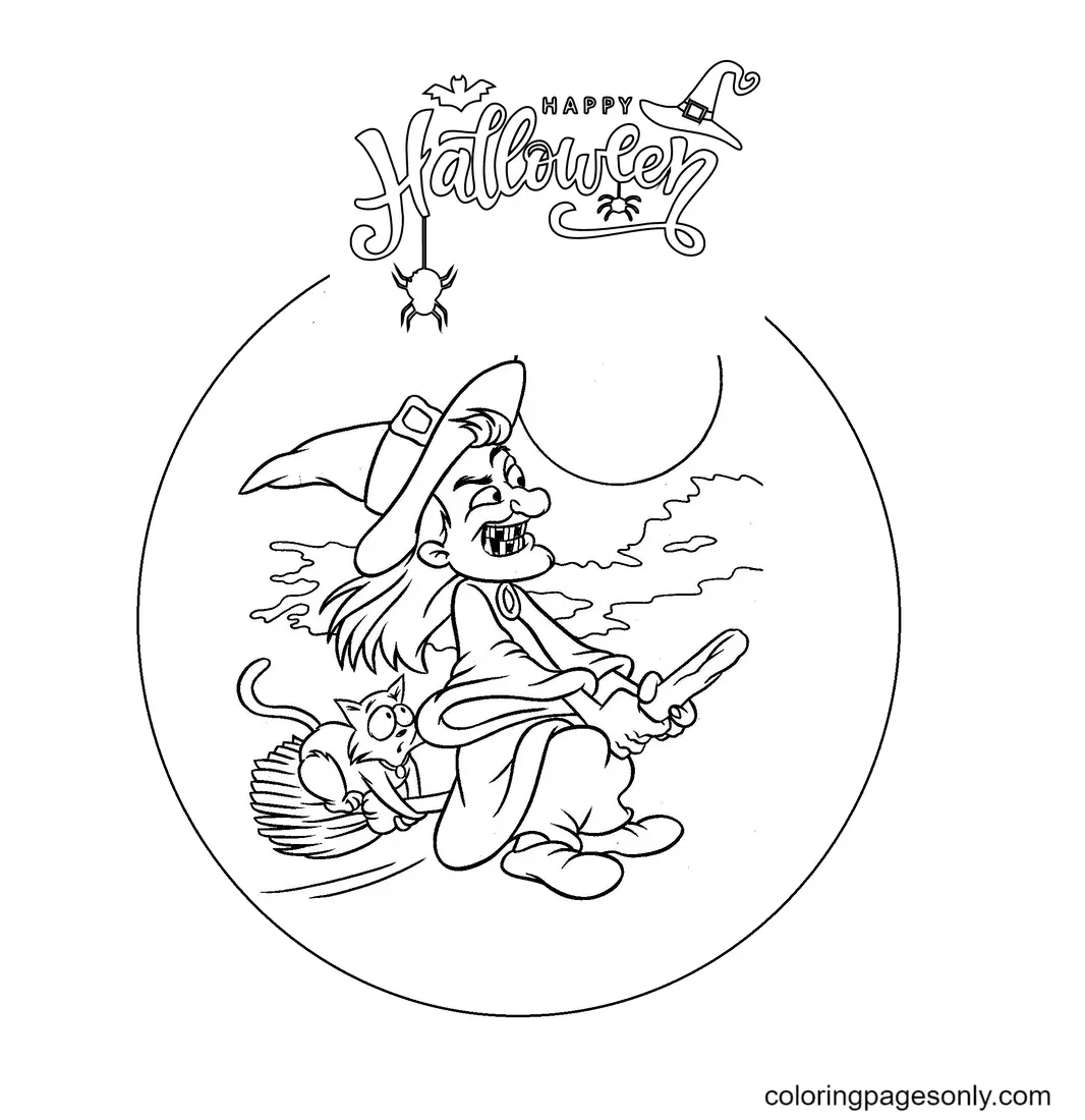 Desenhos de Bruxa de Halloween Para Colorir 62