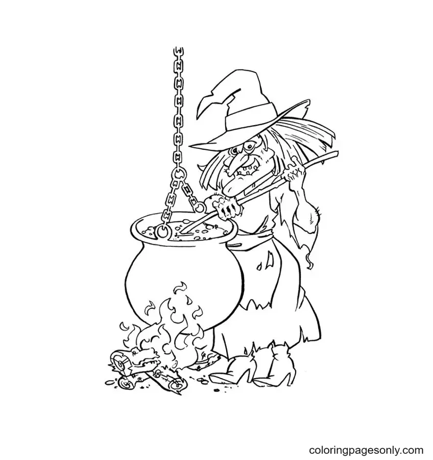 Desenhos de Bruxa de Halloween Para Colorir 73