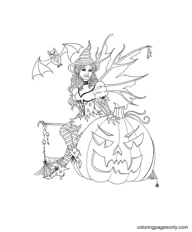 Desenhos de Bruxa de Halloween Para Colorir 78