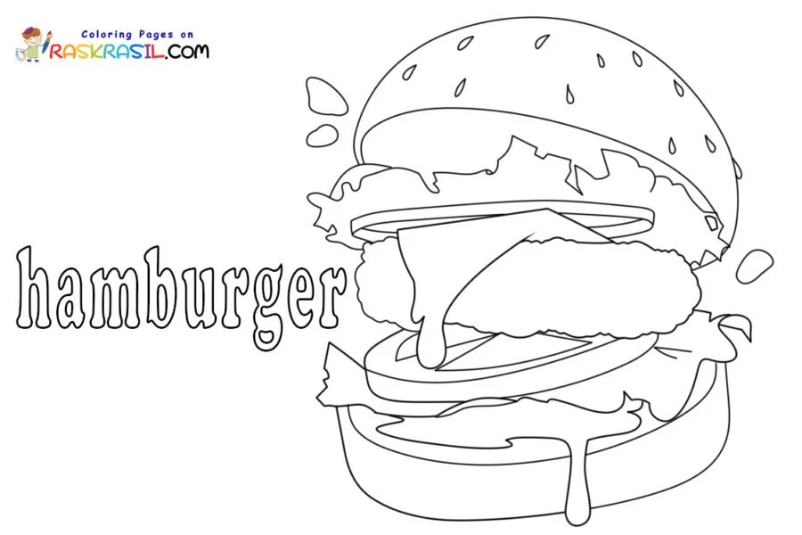 Hamburger Coloring Pages 1