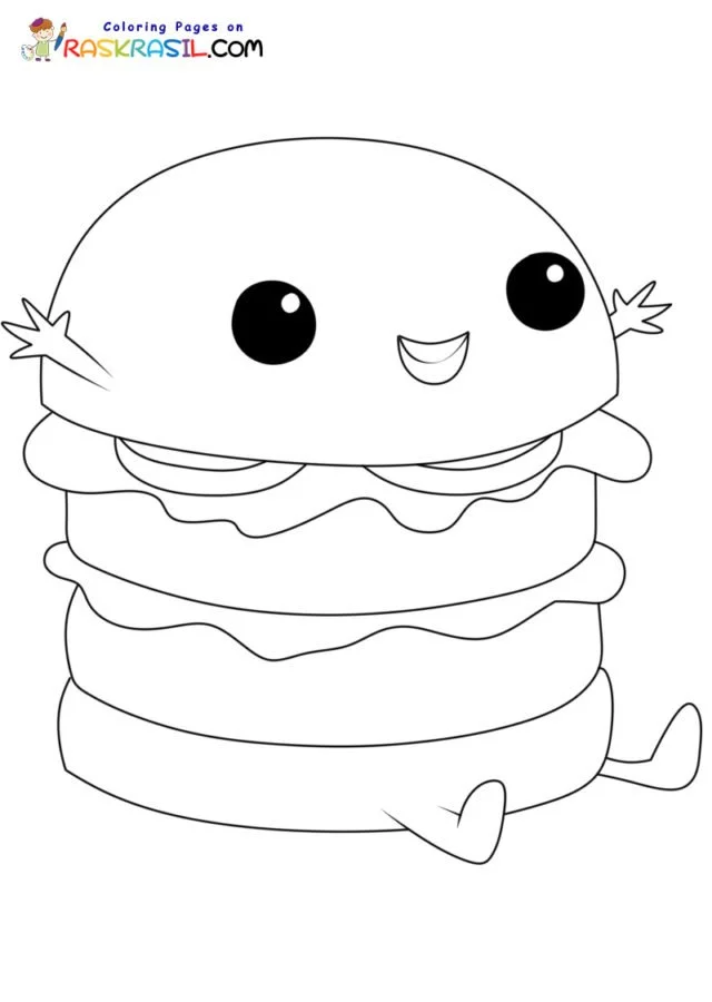 Hamburger Coloring Pages 2