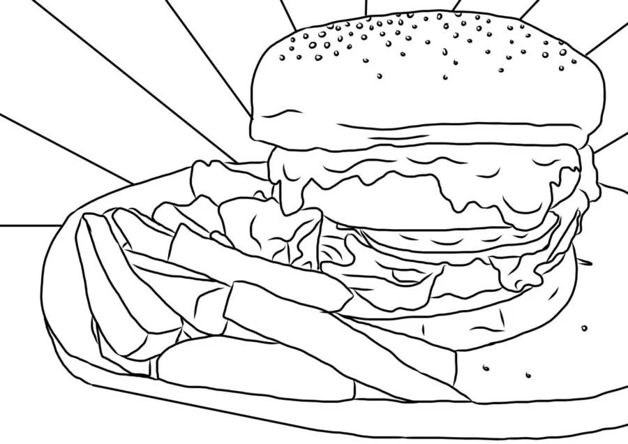 Hamburger Coloring Pages 39