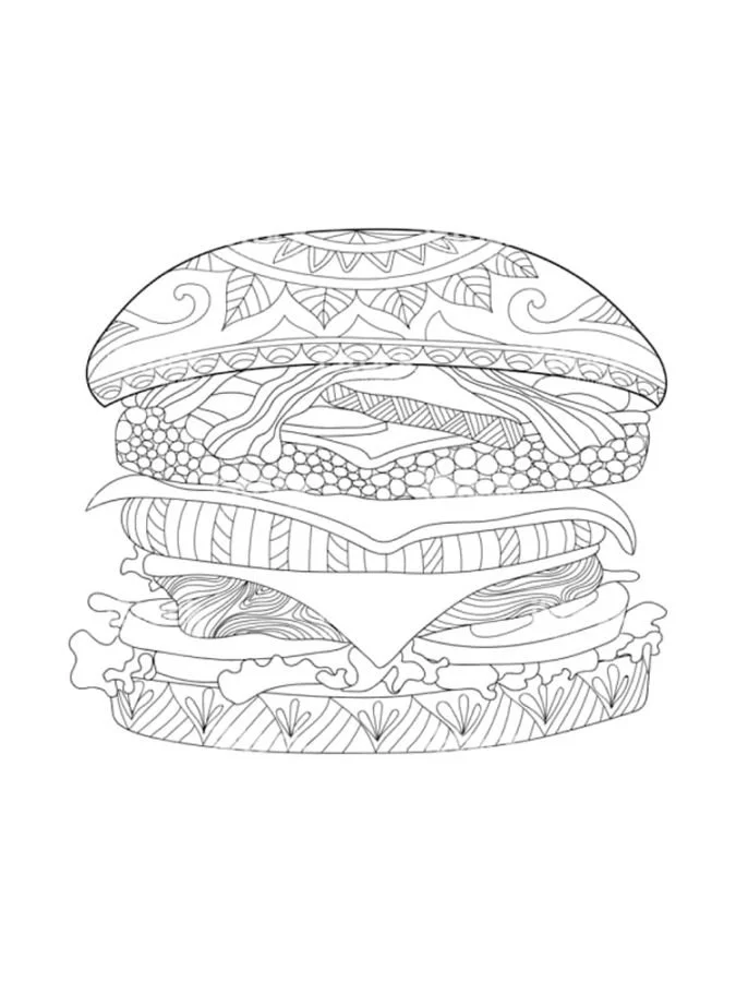 Hamburger Coloring Pages 42