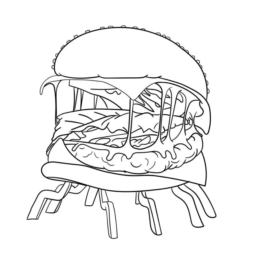 Hamburger Coloring Pages 62
