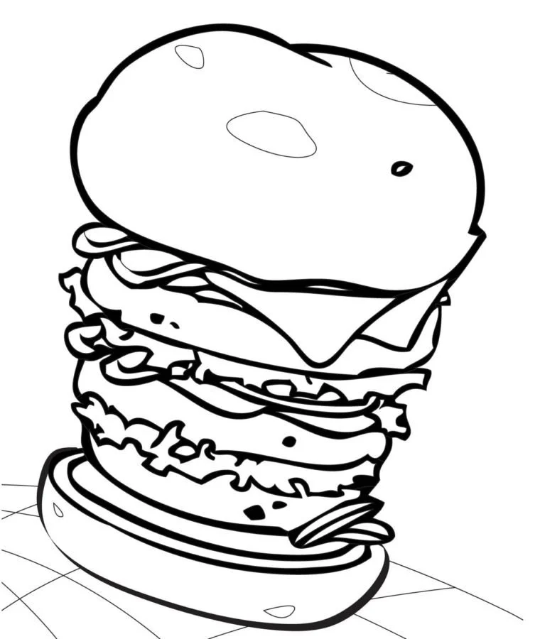 Hamburger Coloring Pages 72
