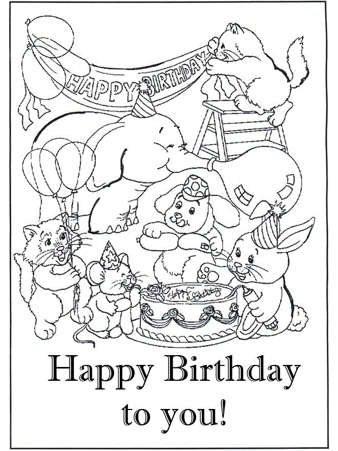 Desenhos de Happy Birthday Para Colorir 39
