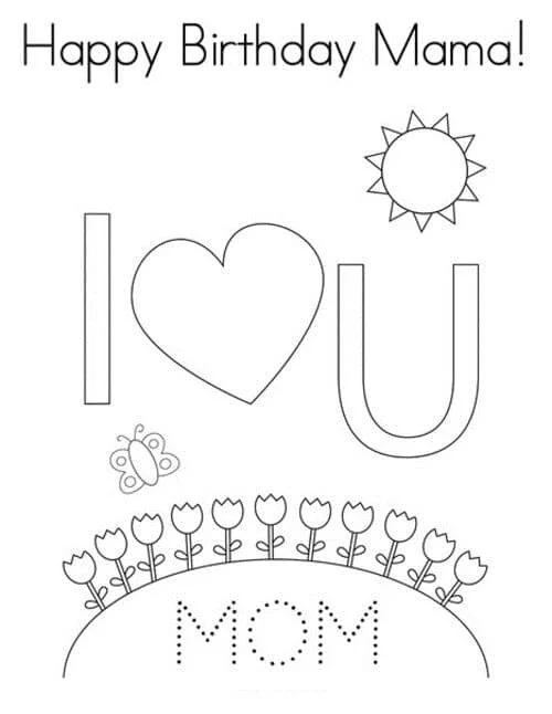 Happy Birthday Mom Coloring Pages 10