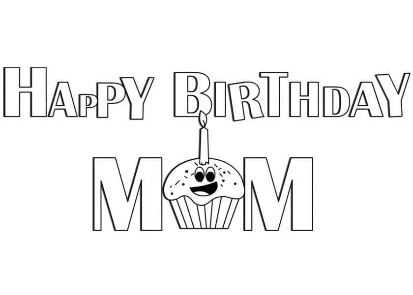Happy Birthday Mom Coloring Pages 12