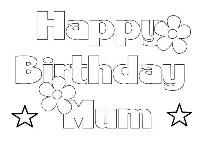 Happy Birthday Mom Coloring Pages 18