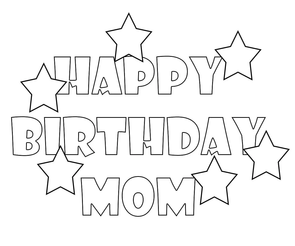 Happy Birthday Mom Coloring Pages 20