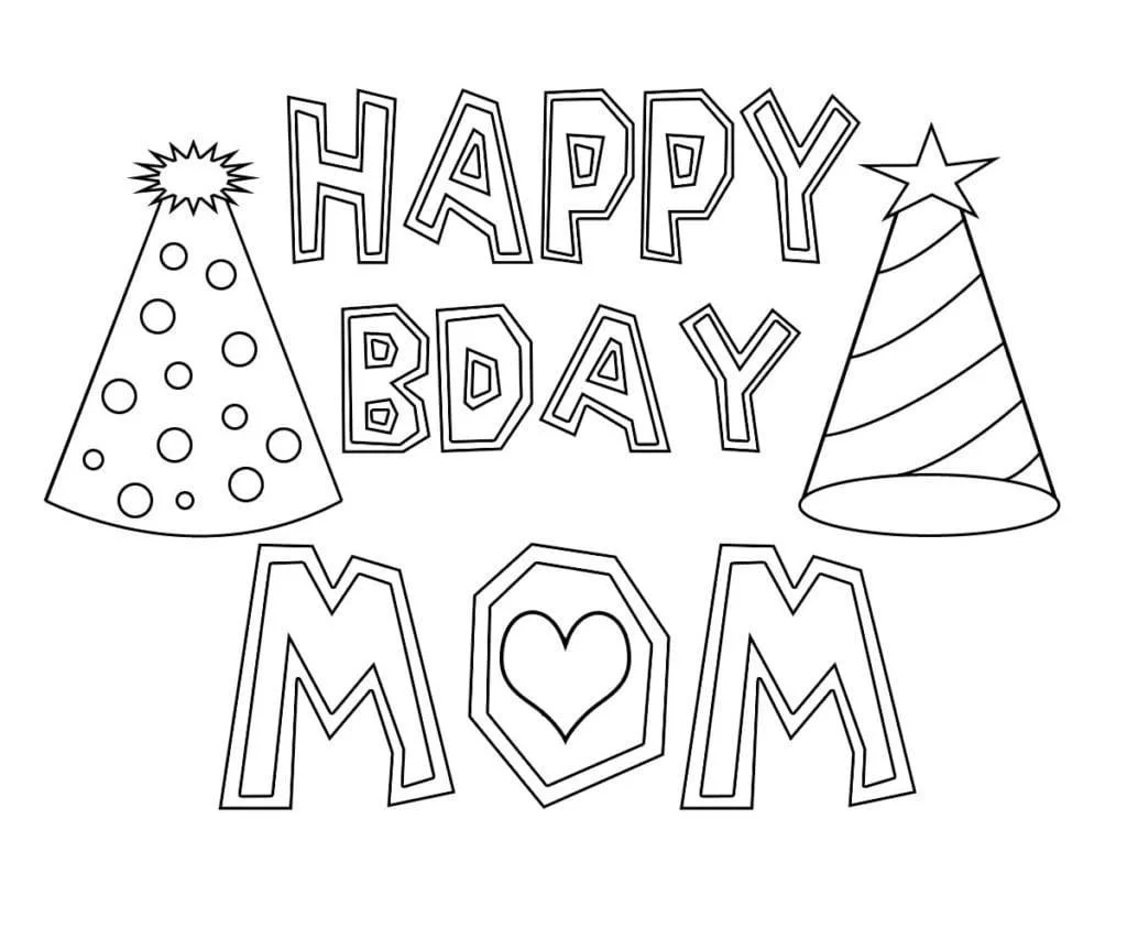 Happy Birthday Mom Coloring Pages 34