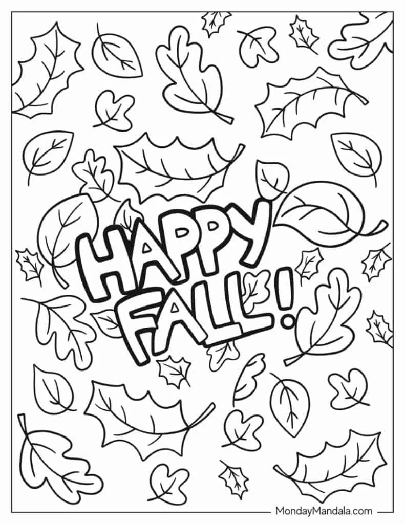 Feliz outono Para Colorir 4