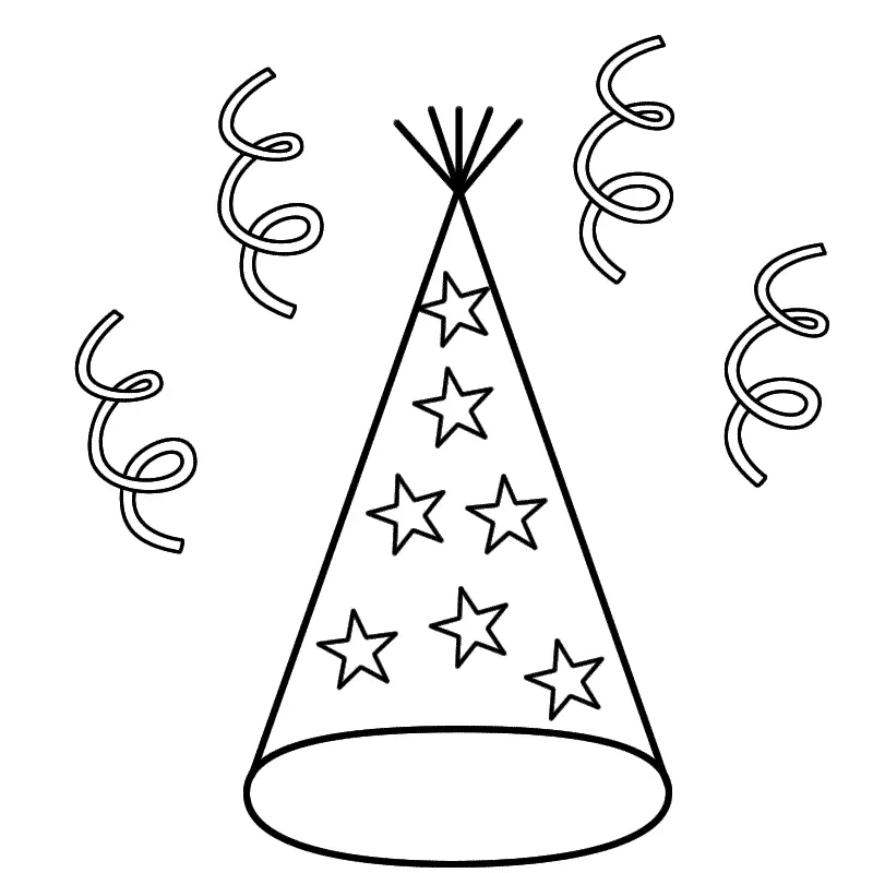 Happy New Year Hat Coloring Pages 1
