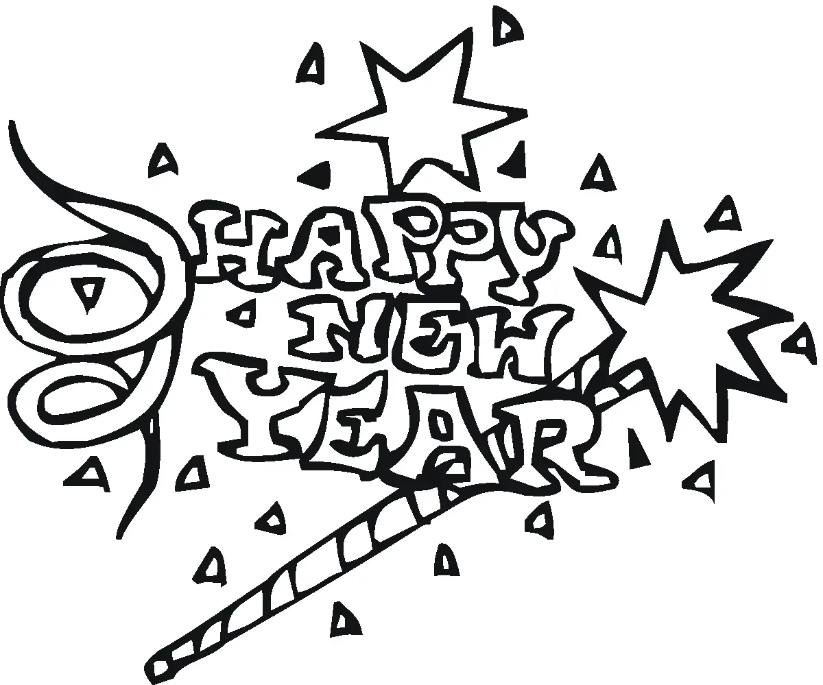Happy New Year Hat Coloring Pages 7