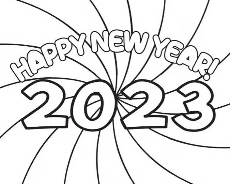 Happy New Years Coloring Pages 2023 1