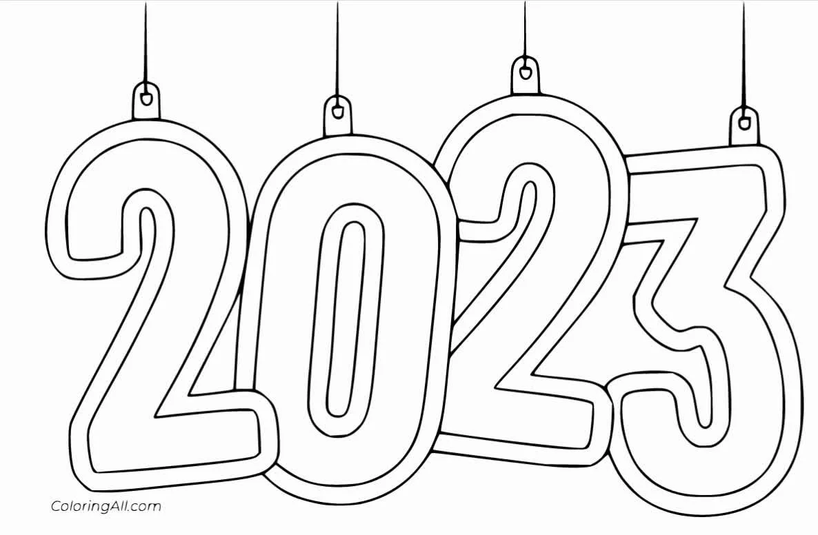 Happy New Years Coloring Pages 2023 11