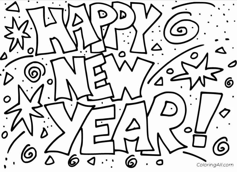 Happy New Years Coloring Pages 2023 14
