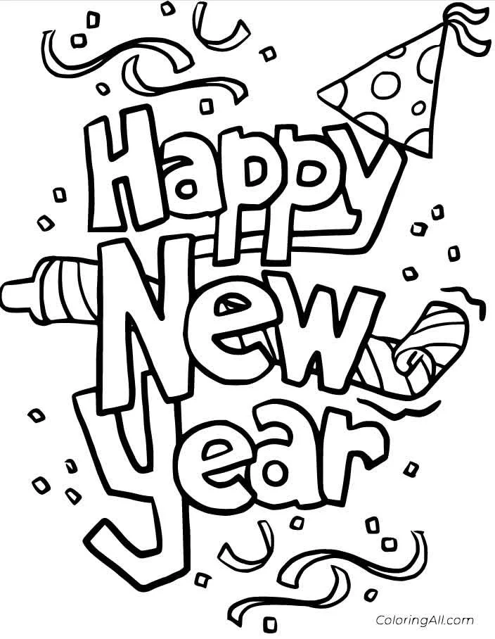 Happy New Years Coloring Pages 2023 16