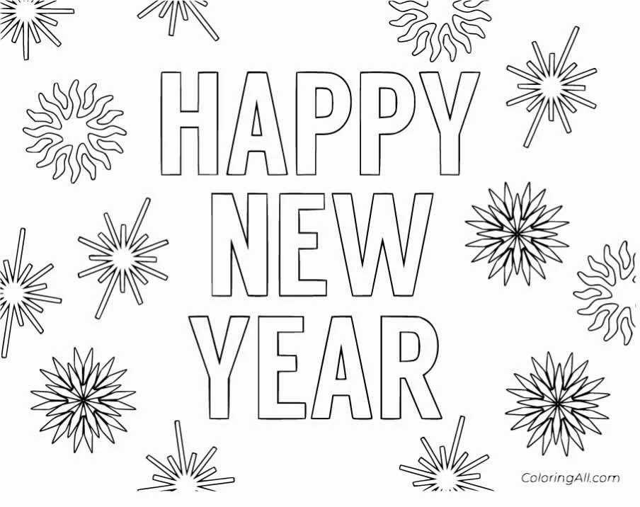 Happy New Years Coloring Pages 2023 19