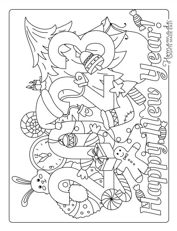 Happy New Years Coloring Pages 2023 20