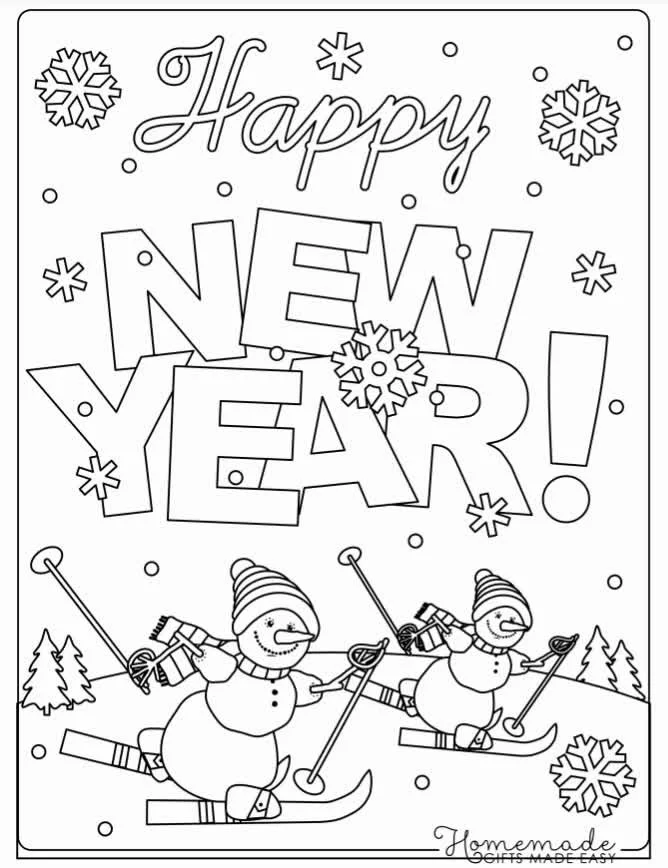 Happy New Years Coloring Pages 2023 22
