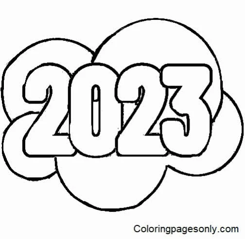 Happy New Years Coloring Pages 2023 6