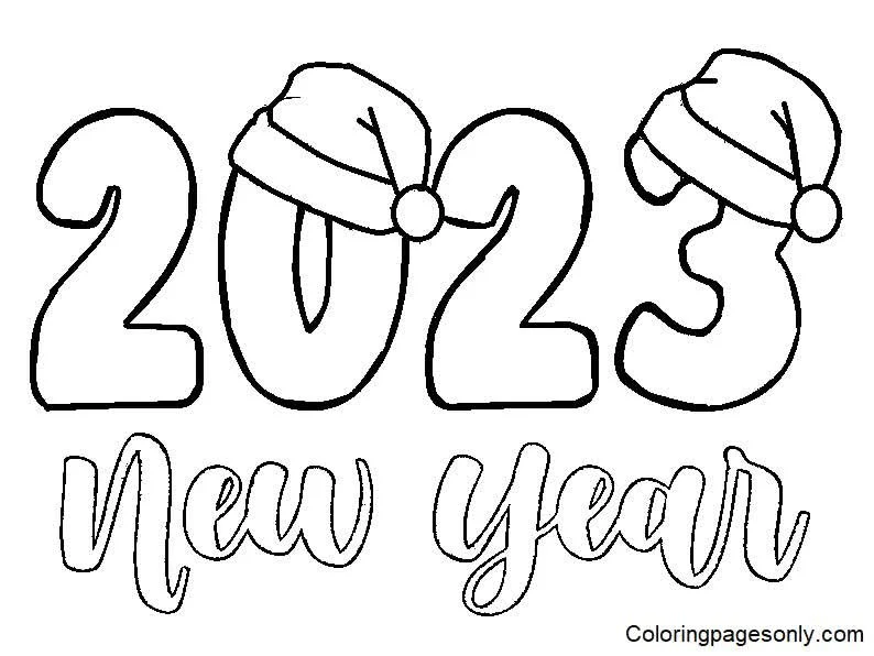 Happy New Years Coloring Pages 2023 8